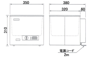 超音波洗浄器（オプション）の図